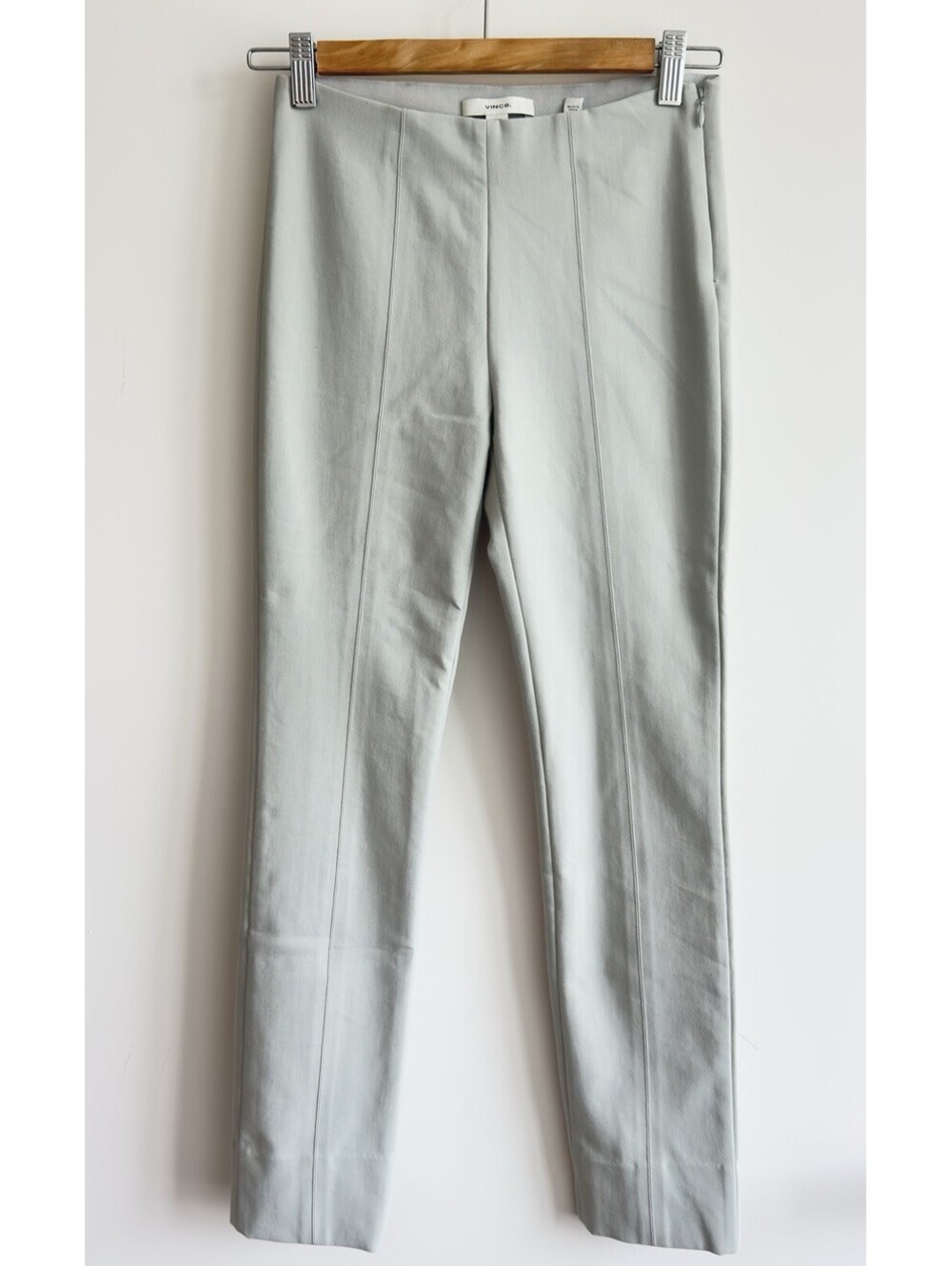 Vince Italian Stretch Ankle Pants XS Sage Green Slim Tailored Pull On